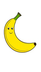 Cartoon banana with eyes and a smile