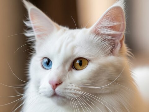 Close up of anggora cat
