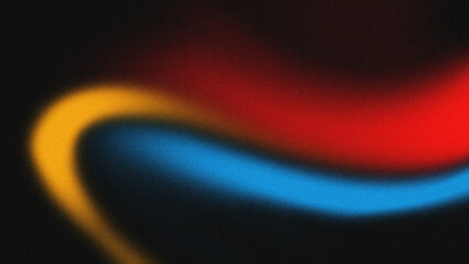 Vibrant swirling abstract light trails of yellow blue and red on illustration