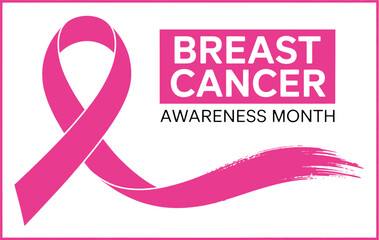 Breast cancer awareness month pink ribbon support campaign