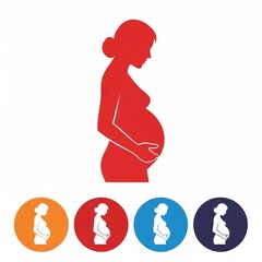 Vector vector art of silhouette of a pregnant woman, vector illustration