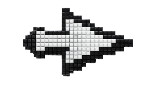 Pixelated Arrow Made of Keyboard Keys