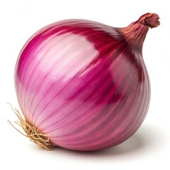 Red Onion Isolated on White Background, Vibrant Color and Detailed Texture