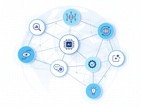 ai network diagram in blue and white clip art preview