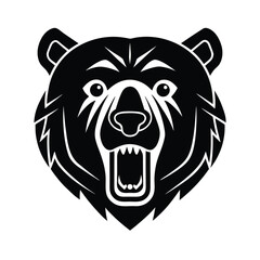 Glitch Bear Face Icon with Distorted Digital Effect