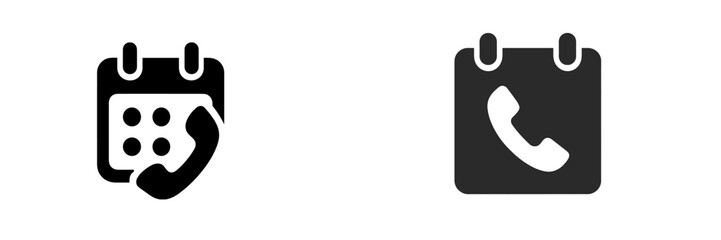 Calendar and telephone icons for scheduling and communication in modern applications