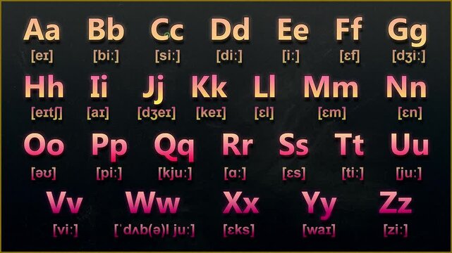 English alphabet, blackboard for learning