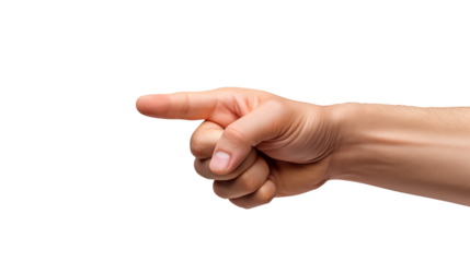 Confident hand pointing direction, indicating choice or next step in clear, professional manner