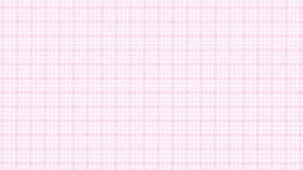 Pink and white plaid fabric texture background. Seamless pattern checkered wallpaper.	