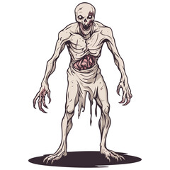 Fototapeta premium ghoul, costume, halloween, festival, vector, transparent background, isolated, monster, horror, evil, danger, scary