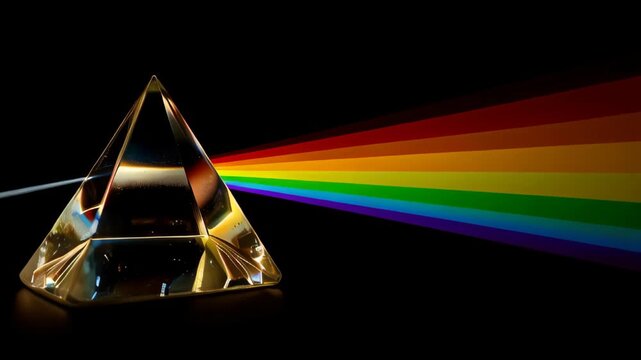 A triangular prism depicted on a clean isolated background, showcasing its clear geometric shape, sharp edges, and three-dimensional form, perfect for design presentations	