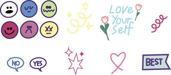 face,emoji,love modern flat vector illustration for affection emotion set design vector graphic for valentine theme