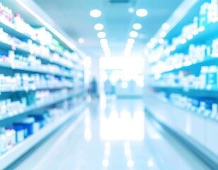 Blurred interior of a pharmacy (1)