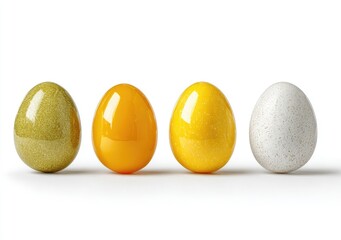Four colorful Easter eggs in a row