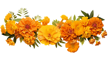 Vibrant orange and yellow floral arrangement bursting with natural beauty and cheerful energy