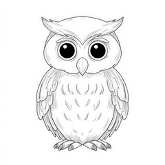 Obraz premium Adorable Cartoon Owl Illustration Perfect for Kids Books Coloring Pages and Cute Designs
