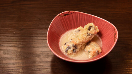 魚つくね湯葉巻き鶏白湯スープ
