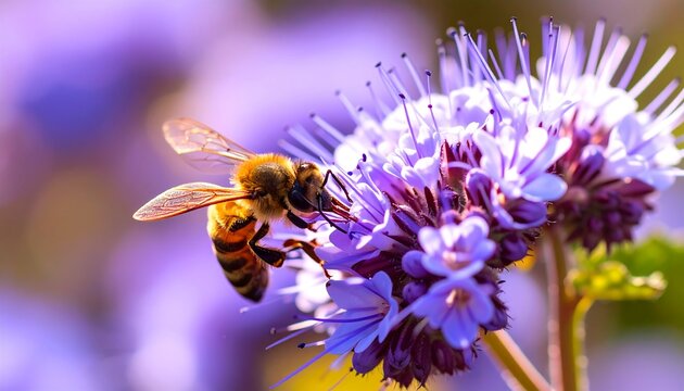 Bee on purple flower