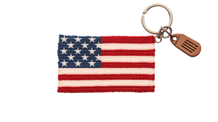 Show your patriotic pride with this charming American flag keychain, a perfect gift for any occasion.