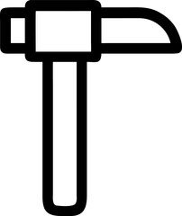 Fototapeta premium Hammer Icon Bold Black Line Art Illustration for Carpentry, Construction, and Tools