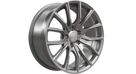Sleek modern alloy wheel with intricate spoke design upgrades any vehicle's style and performance