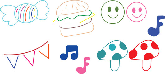 food,music,fun modern flat vector illustration for festival party celebration design vector graphic for event promotion