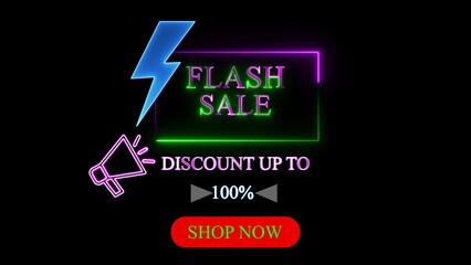 Neon Flash Sale Lightning Bolt Megaphone 100 Percent Discount
