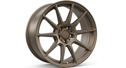 Obraz premium Bronze alloy wheel design for luxury sports car, automotive parts, or car customization