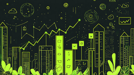 Business and sales-themed background with icons like shopping carts, money, stores, and packages. Ideal for wallpaper, presentations, marketing, and e-commerce designs.