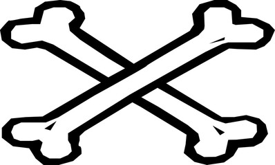 Crossed bones vector illustration. On White background.