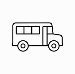 School Bus Line Icon &ndash; Minimal Vector of Student Transportation