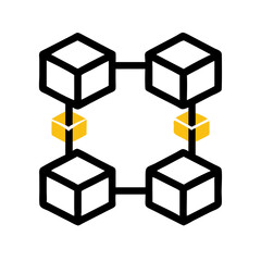 Obraz premium Abstract Yellow Cubes on Black Background for Modern Design Elements and Concepts