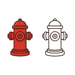 red fire hydrant on White Background