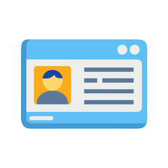 Clean modern user profile web page or contact card in flat design