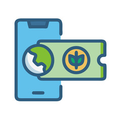 Mobile payment and eco-friendly banking: an illustrative symbol for sustainable digital finance solutions