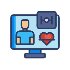 Online Healthcare Platform Interface Depicting Medical Data and Patient Monitoring, Digital Health