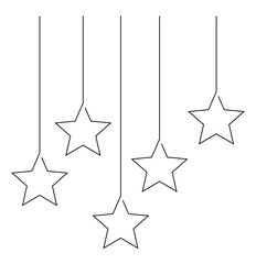 continuous line art of 5 hanging stars. good work concept and not disappointing

