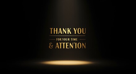 Elegant gold 'Thank You' message perfect for presentations, awards, and impactful closing statements