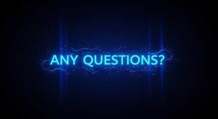 Need help? Glowing neon question mark signals support and assistance for your audience
