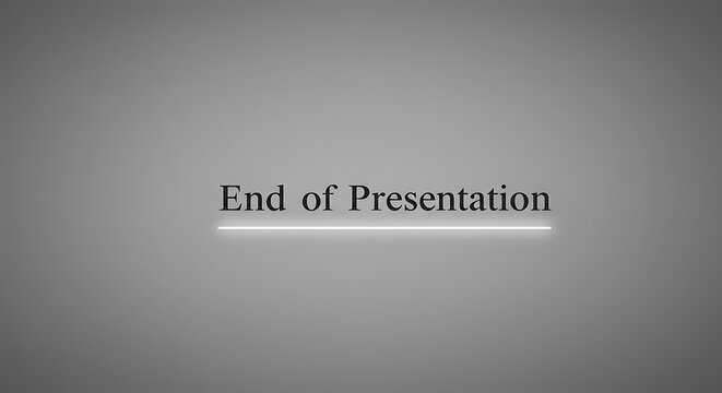 Elegant End of Presentation slide with glowing underline on a stylish modern background