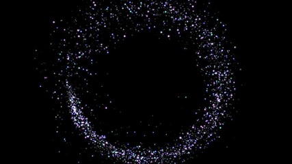 Cartoon magical sparkles moving in circular motion on black background animation. (loop) - Powered by Adobe