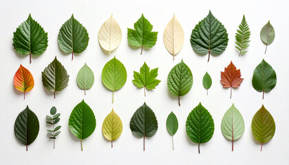 Design material, background material with leaves of various sizes arranged