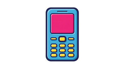 Obraz premium Illustration of a Vintage Mobile Phone with Keypad and Simple Display Screen