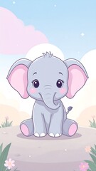 Fototapeta premium Cute elephant illustration