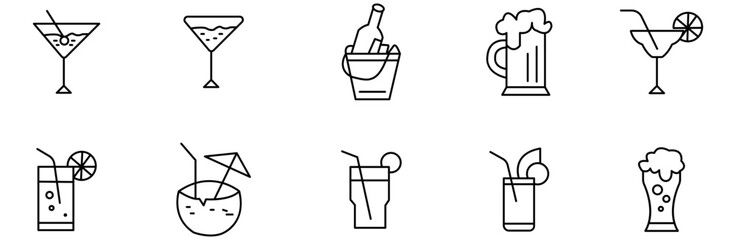 Drink icons collection set..eps