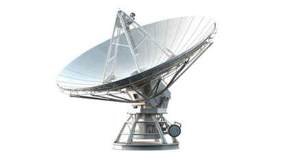 Professional satellite dish antenna capturing signals for global communication and research