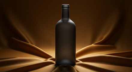 Black Glass Bottle with Elegant Background