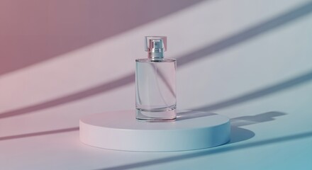 Elegant Perfume Bottle on Minimalist Podium