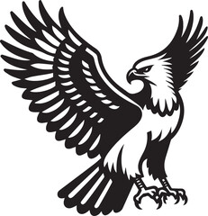 Harpy Eagle Vector in black and White