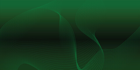 Abstract green flow line digital technology, smooth particle wave, big data techno, design art concept background and wallpaper, vector eps 10